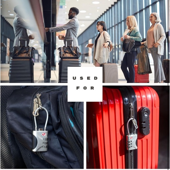 TSA Locks for Luggage, Small Combination Lock with Cable, Luggage Locks - Picture 3 of 5